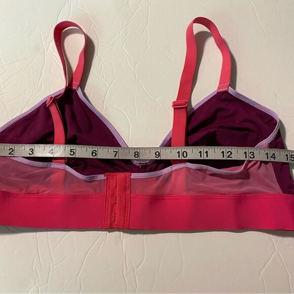Parade Triangle Longline Silky Seamless Mesh Triangle Bralette purple pink XL - Picture 6 of 9